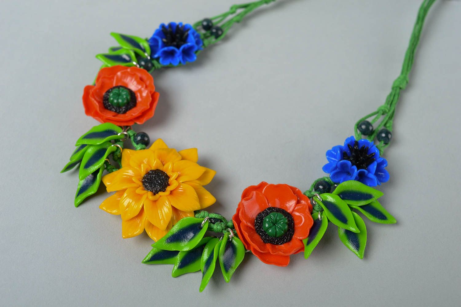 Beaded necklace handmade jewelry beaded jewelry for women flower necklace photo 3