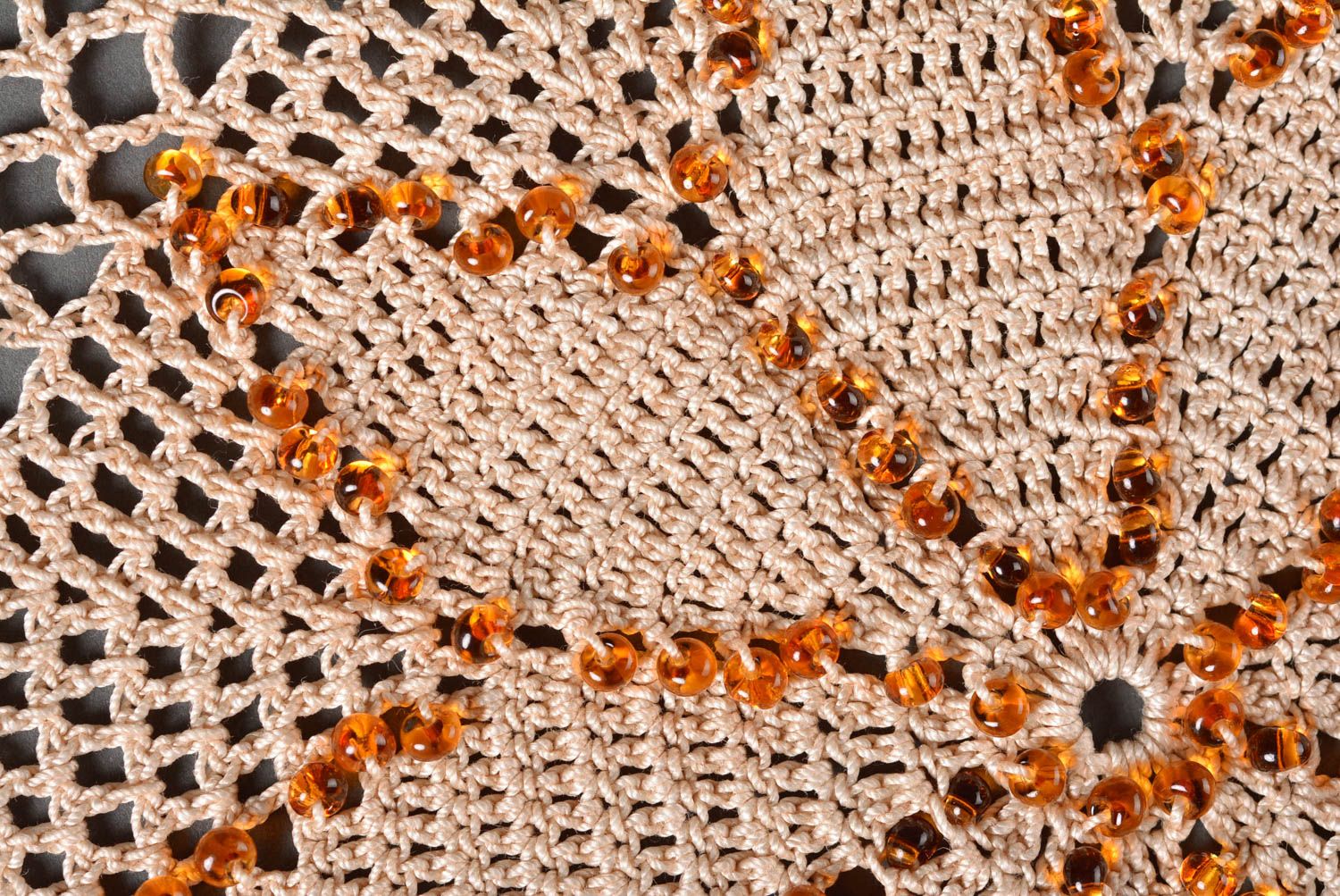 Napperon rond décoré fait main Textile de table au crochet Déco maison photo 4