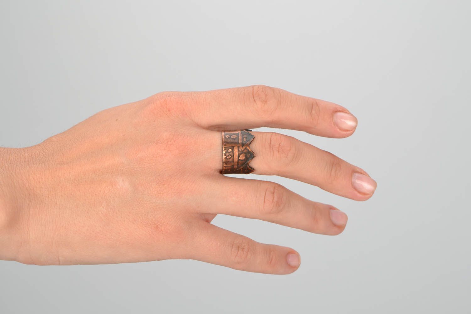 Открытое кольцо из латуни Сказочный домики фото 2