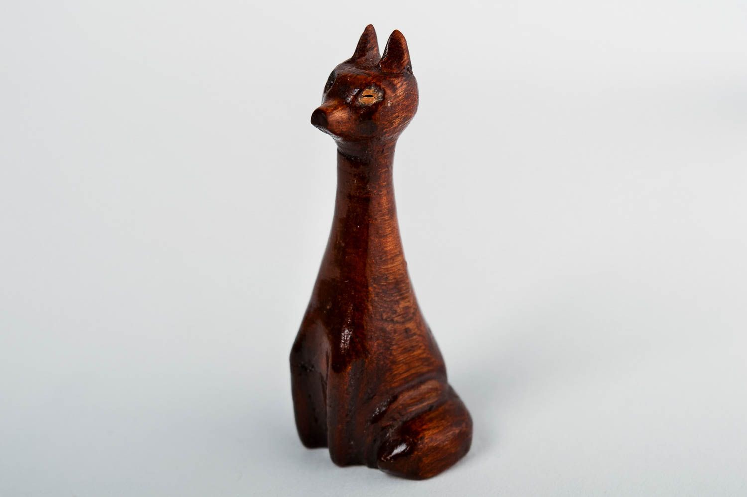 Öko Spielzeug Figur aus Holz handmade Tisch Deko geschnitzte Holzfigur Fuchs foto 2