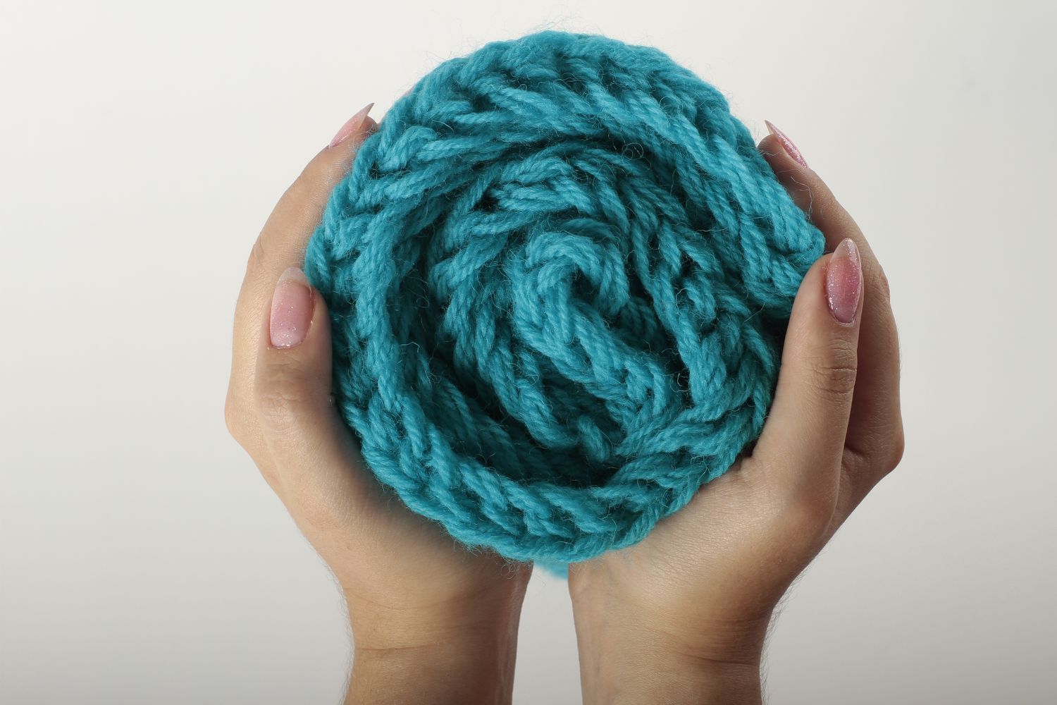 Écharpe bleue faite main Vêtement femme tricotée en laine chaude Idée cadeau photo 4