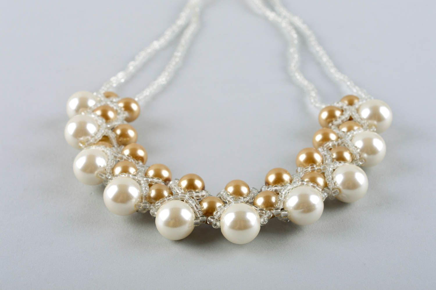 Collier perles de rocaille Bijou fait main Accessoire femme perles d'imitation photo 3