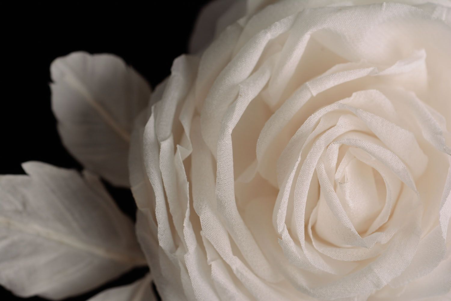 Blumen Brosche aus Stoff weiße Rose foto 1