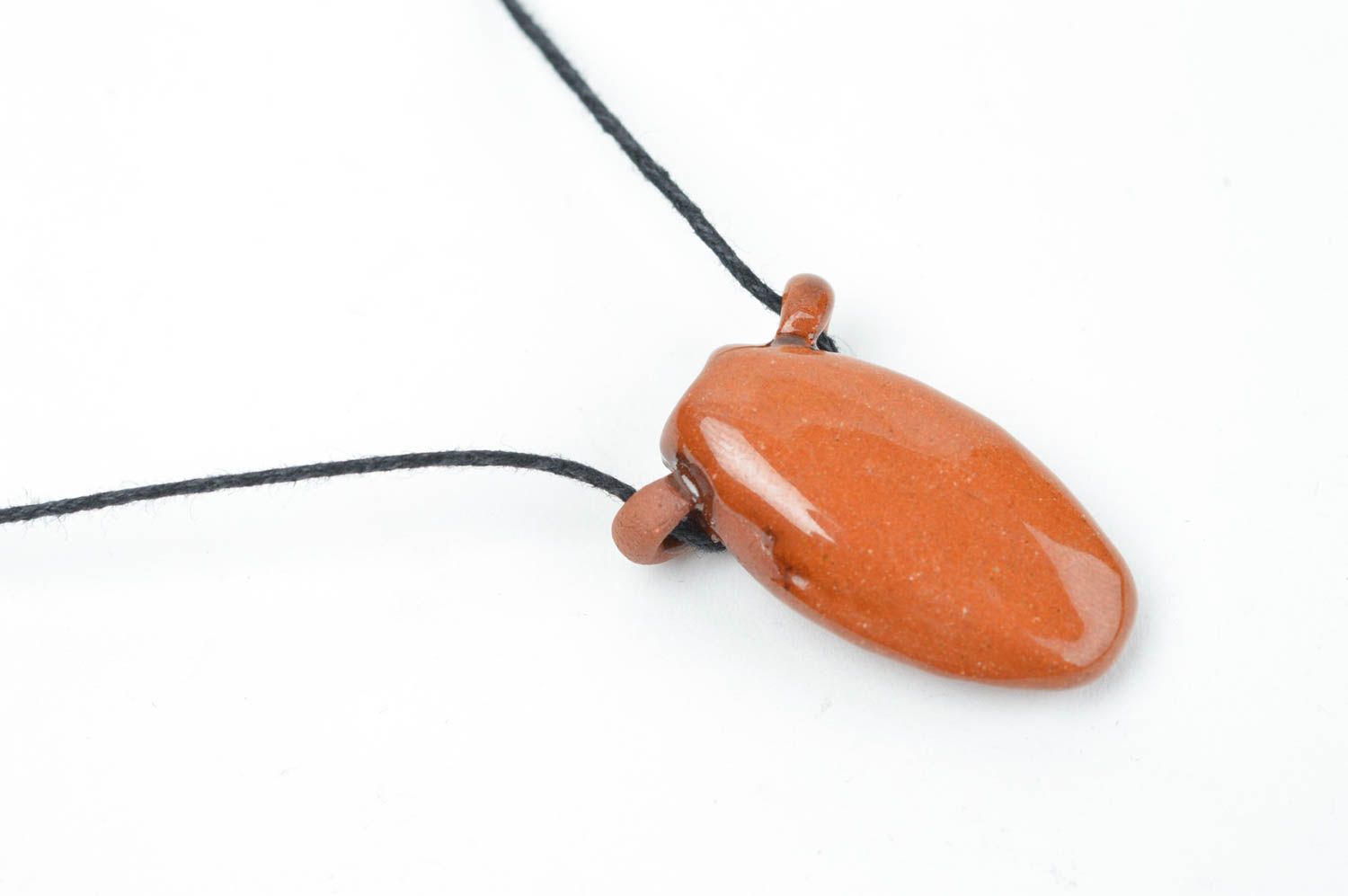 Handmade unusual ceramic pendant stylish accessory for oils designer jewelry photo 3