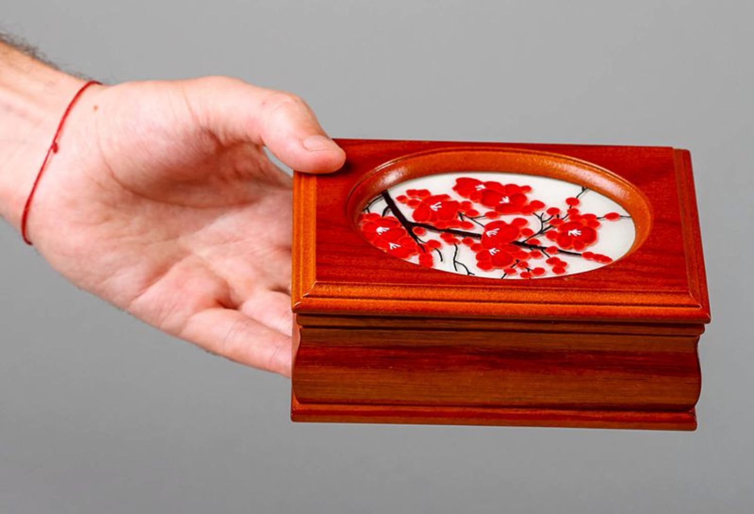 Stained glass jewelry box Guelder rose photo 3