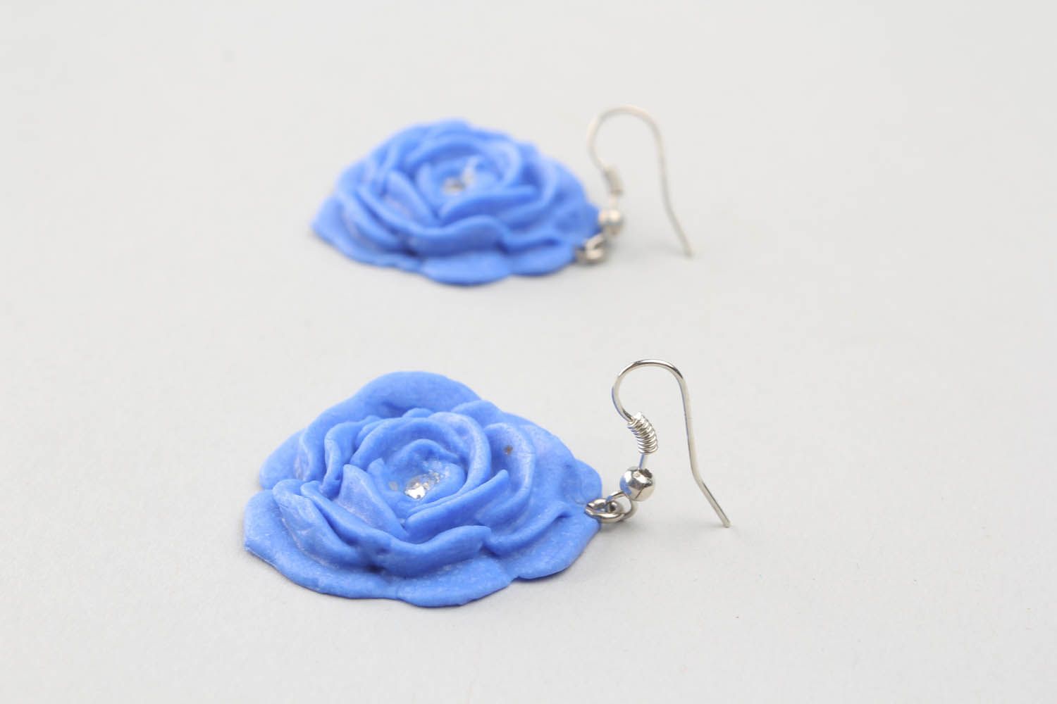 Polymer clay earrings in the shape of flower photo 4