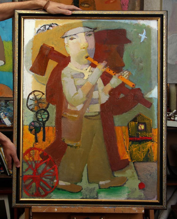 Cuadro pintado al óleo y con pinturas acrílicas Сompañeros de viaje foto 4