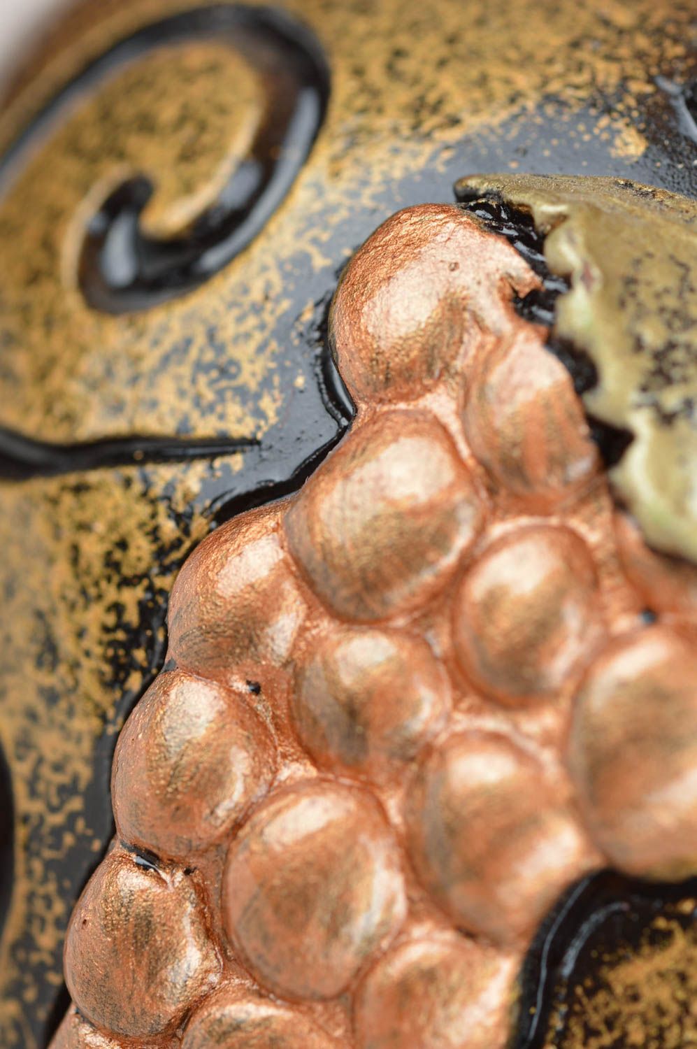 Cruche en céramique de couleur dorée faite main peinte originale écologique 2 L photo 4