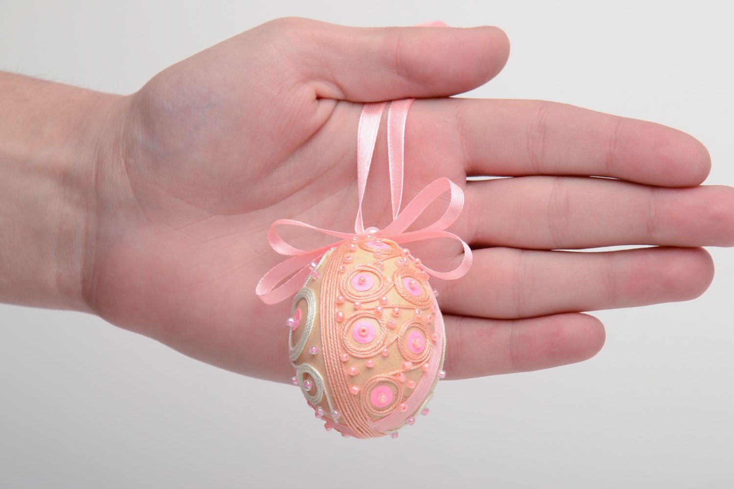 Pink gentle interior pendant in the shape of egg photo 5