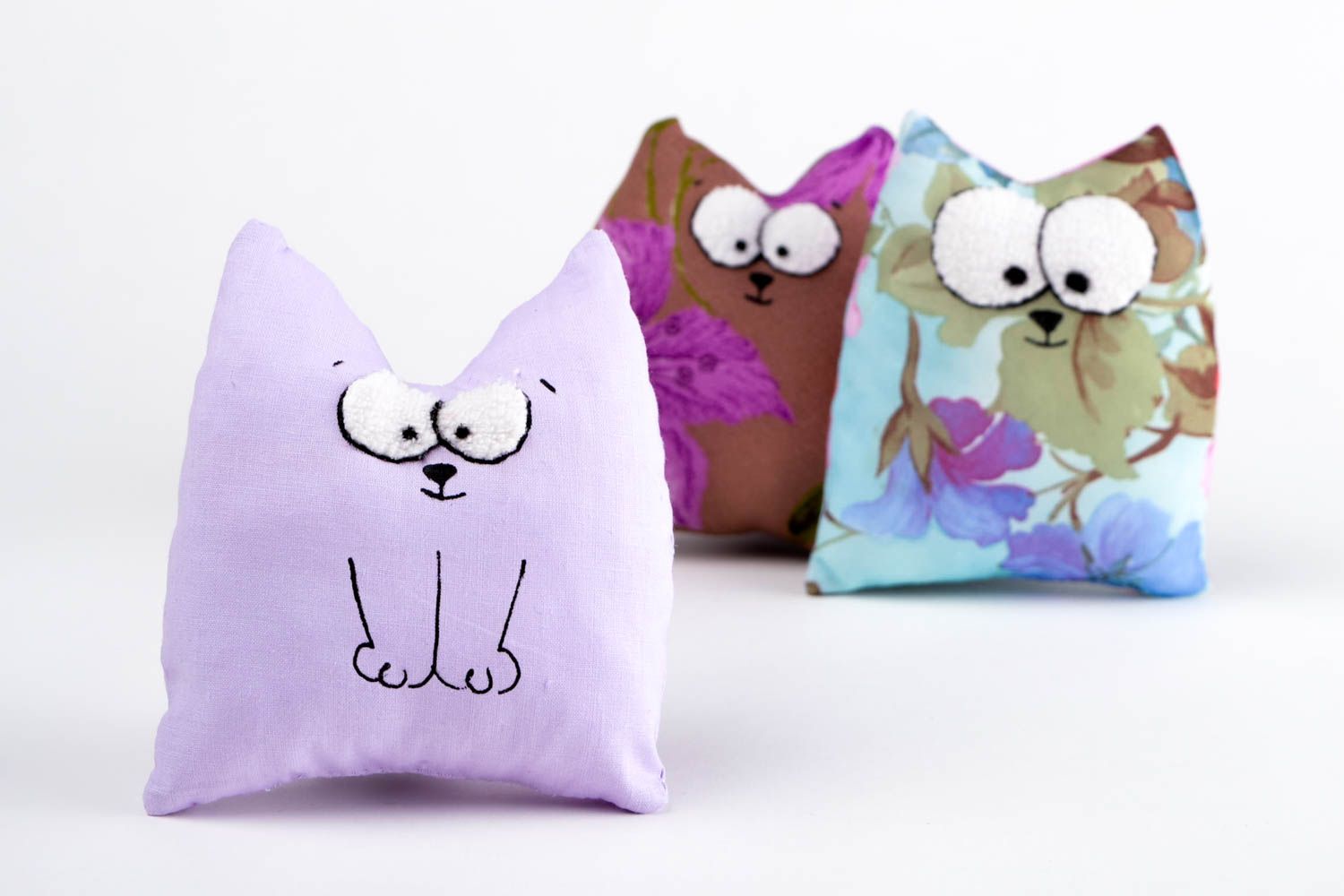 Handmade Kinder Spielzeug Kuscheltier Stoff Stofftier Katze Geschenk für Kind foto 1