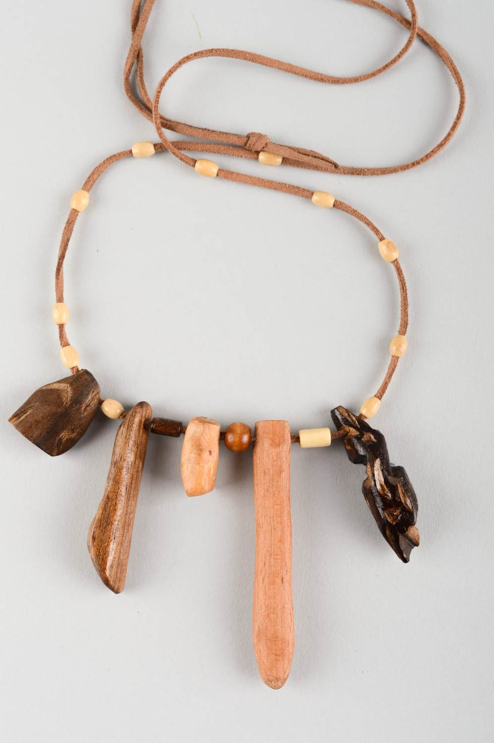 Unusual handmade pendant wood craft wooden pendant fashion accessories photo 2