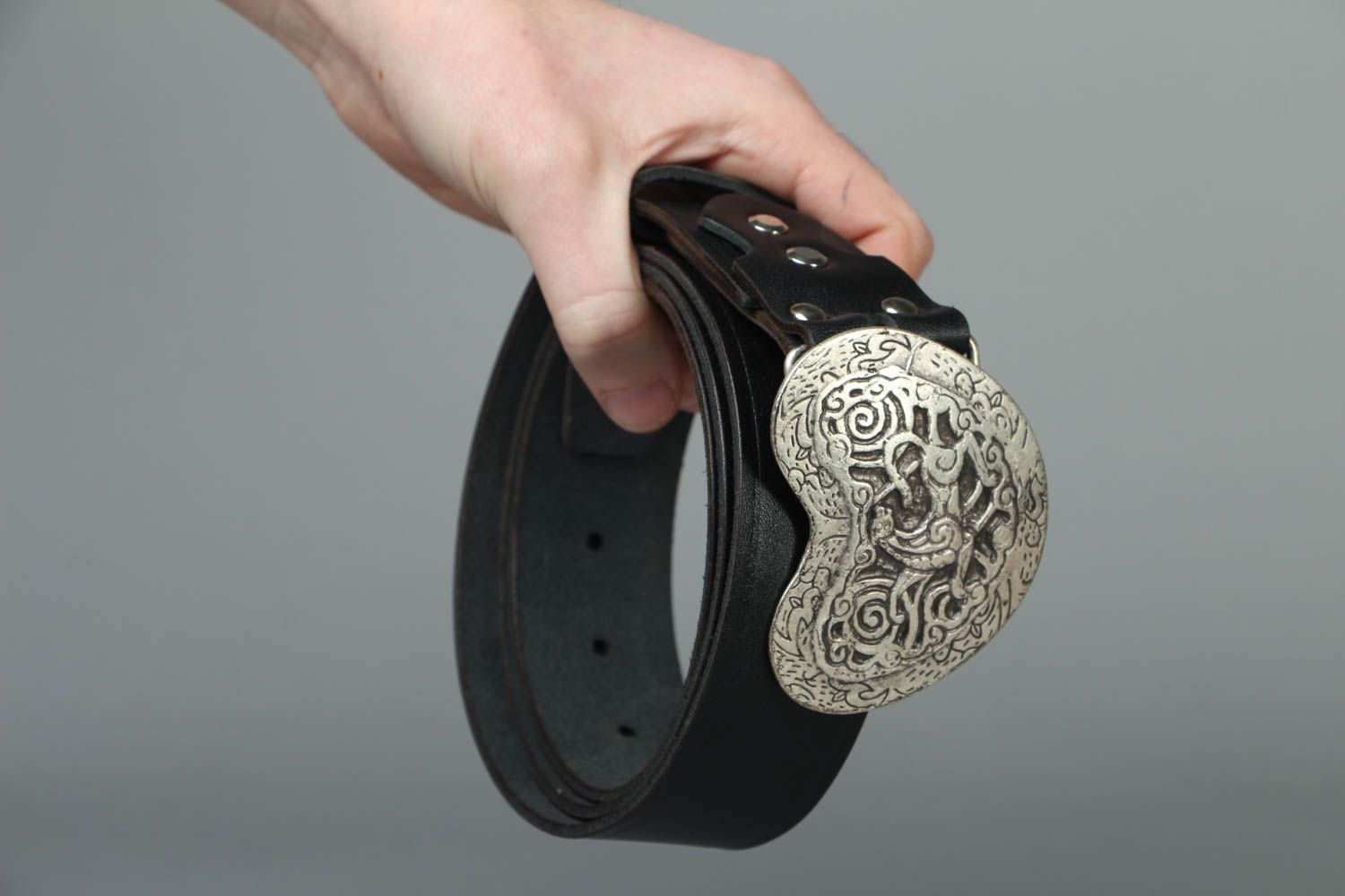 Handmade leather belt photo 3