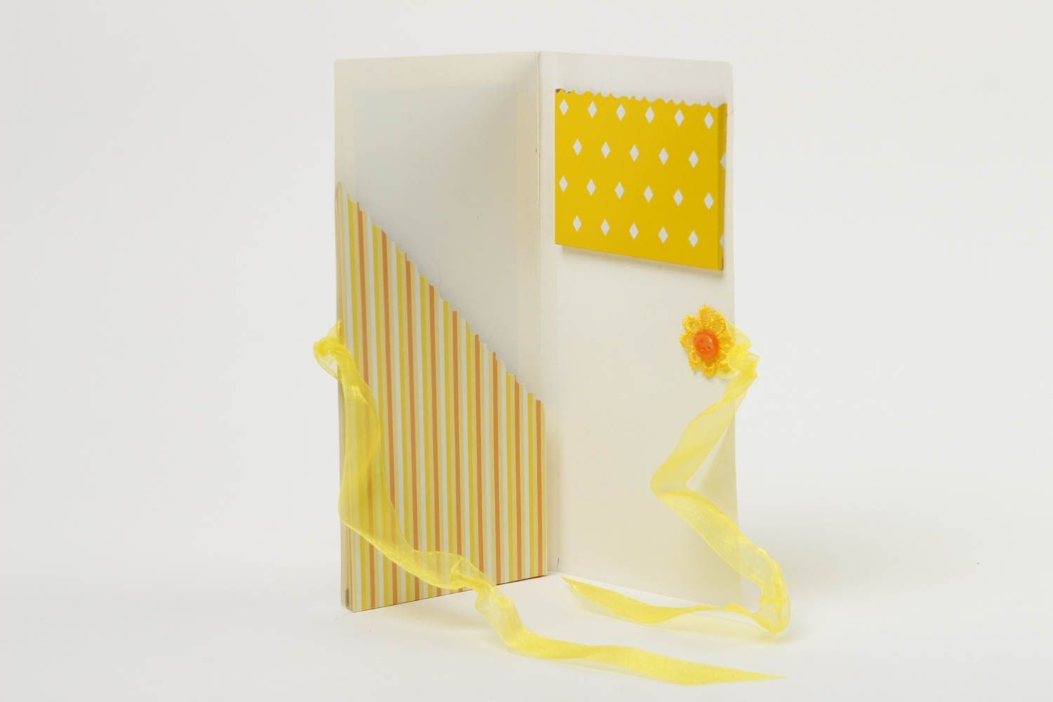 Handmade schöne Grusskarten Scrapbook Karten Papier Karten rechteckig gelb foto 3