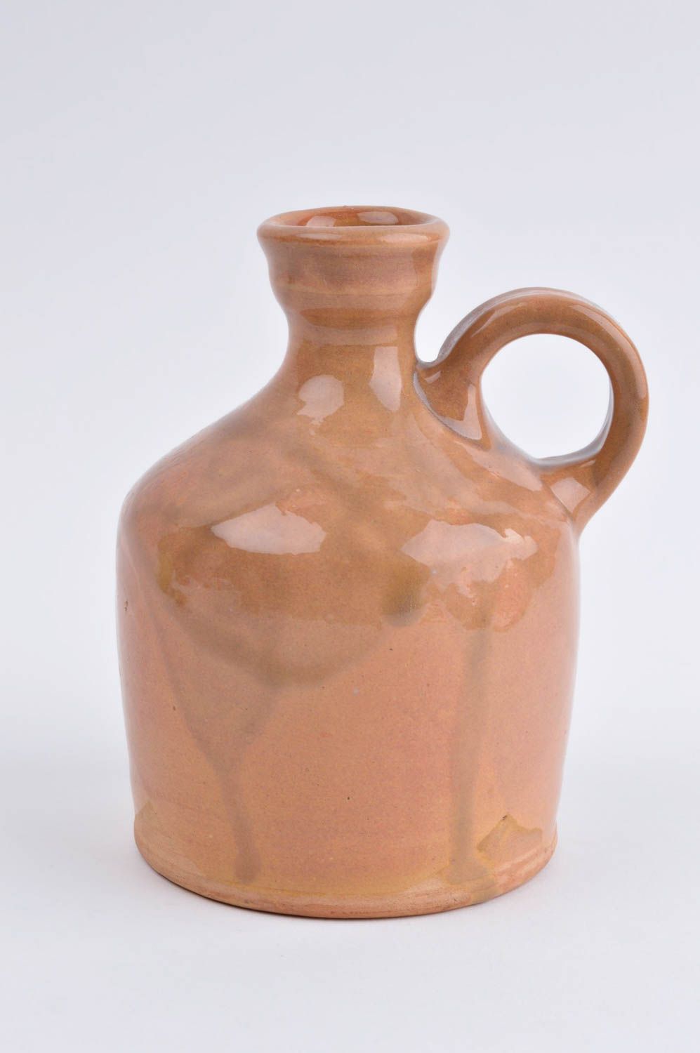 Ceramic 40 oz glazed wine carafe with handle 5,12 inches, 1,6 lb photo 2