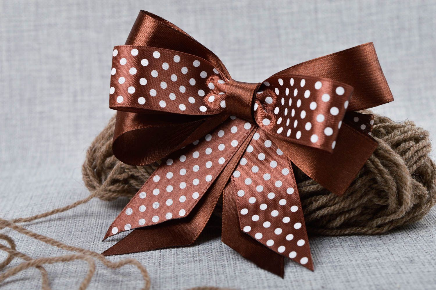 Handmade satin bow barrette satin hair clip for girls designer hair accessories photo 1