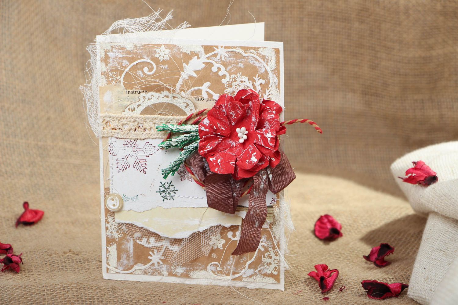 Handgemachte Grußkarte mit Blume foto 5