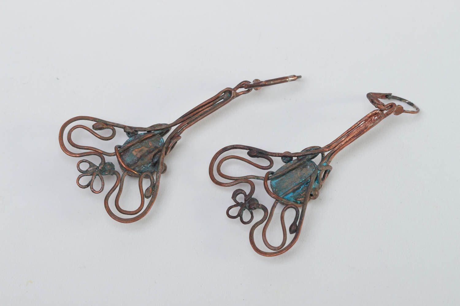Ohrringe für Damen Handmade Ohrringe ausgefallener Ohrschmuck Metall Ohrringe foto 3