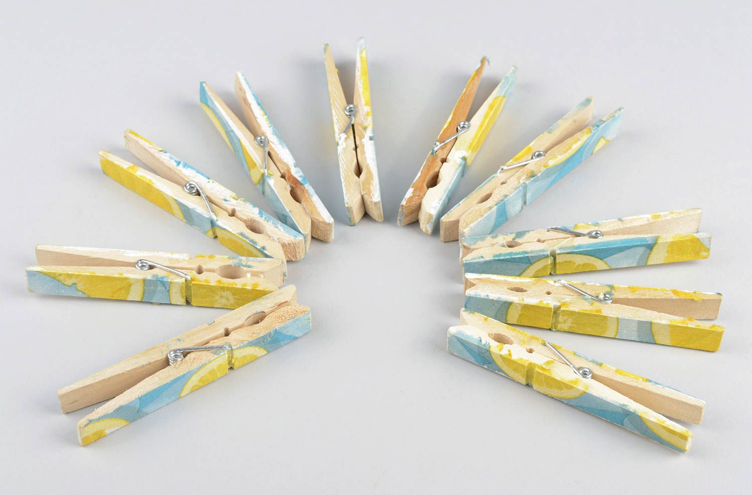 Pinces à linge Décoration maison fait main Accessoire menage 10 pièces en bambou photo 4