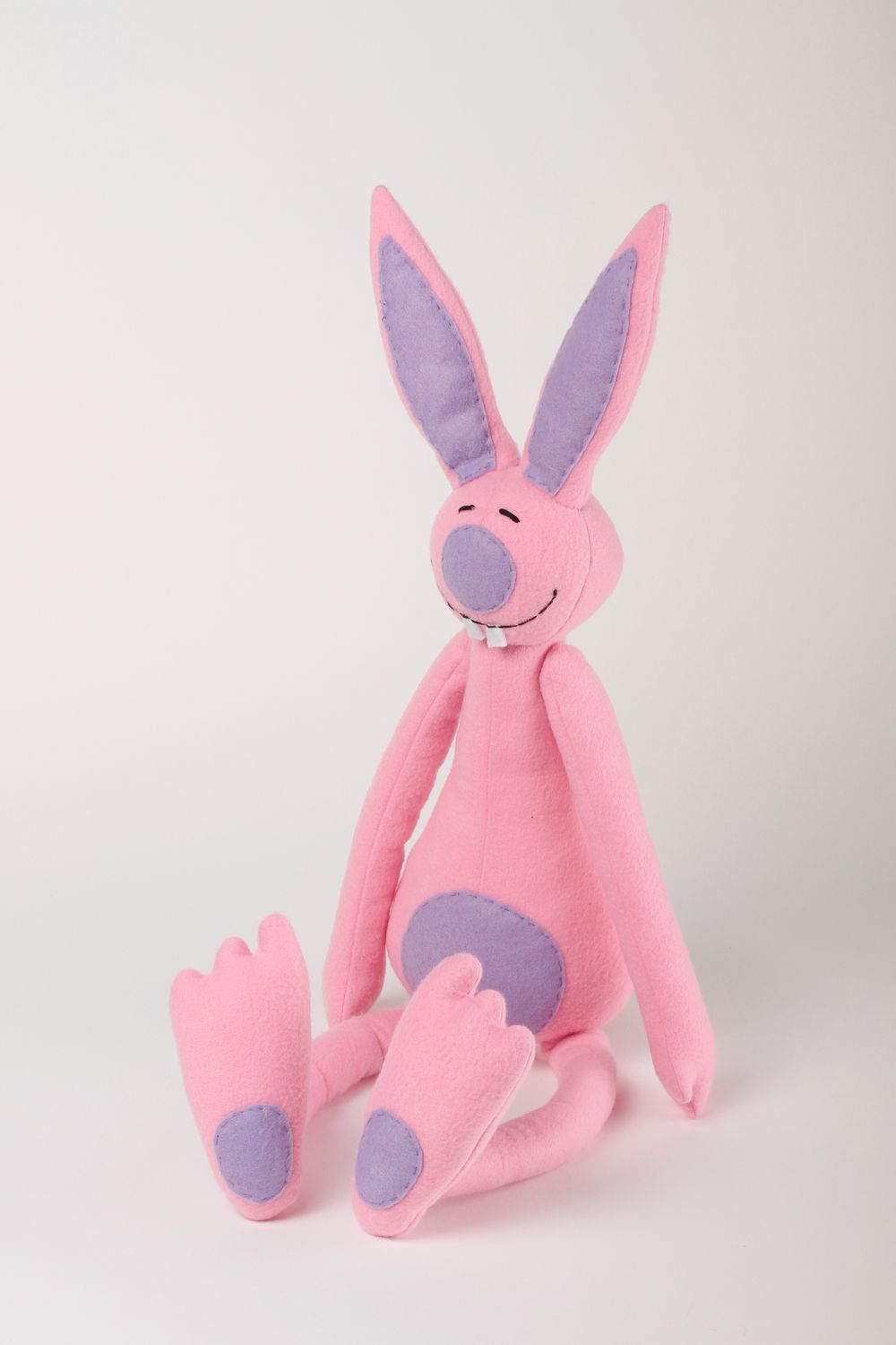 Juguete de peluche artesanal muñeco para niños elemento decorativo conejo rosa foto 2