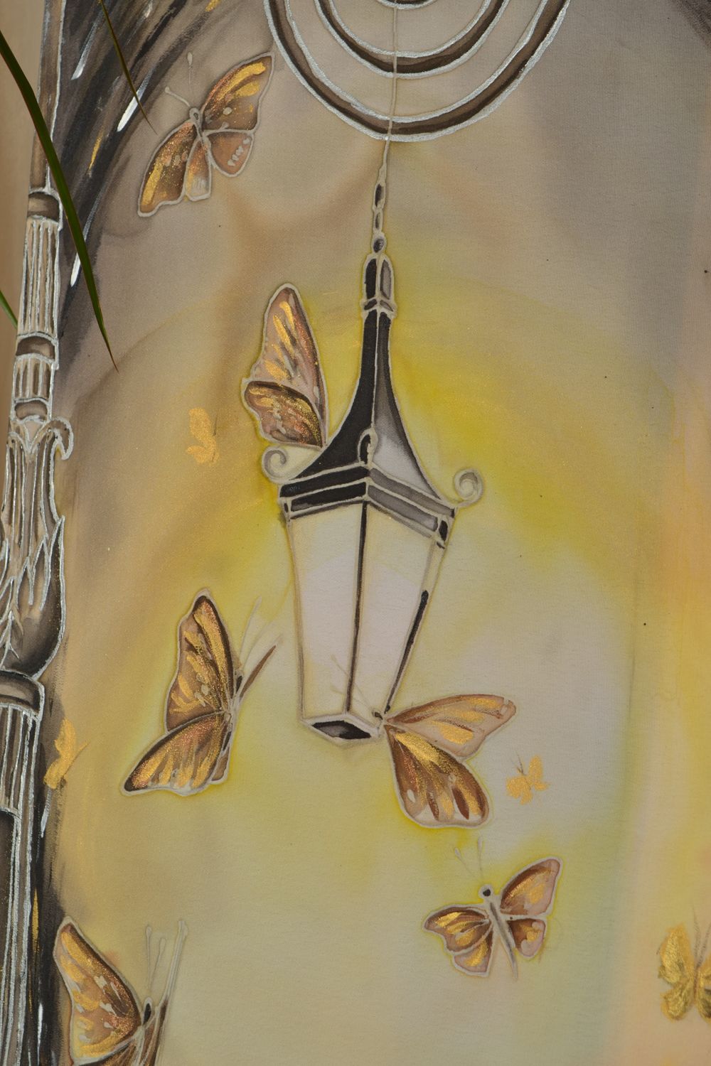 Quadro su stoffa fatto a mano quadro decorativo decorazione da parete farfalle foto 3