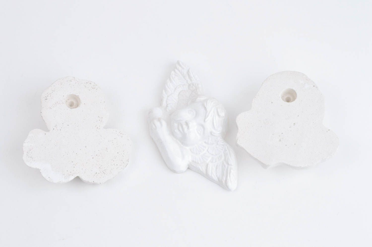 Anges Décoration à accrocher fait main Idée de cadeau de noel plâtre blanc photo 4