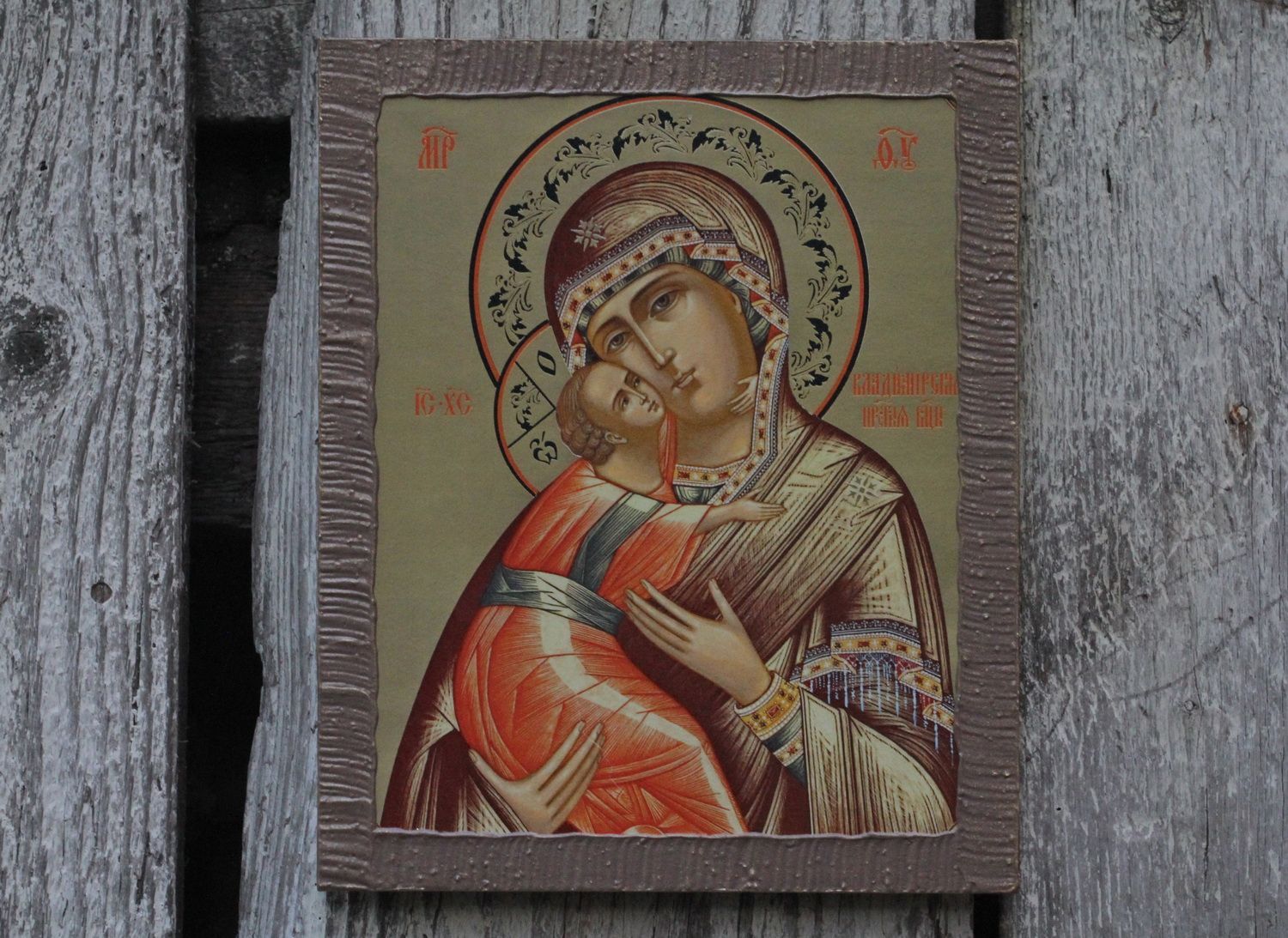 Icono religioso Nuestra Señora de Vladymir foto 1