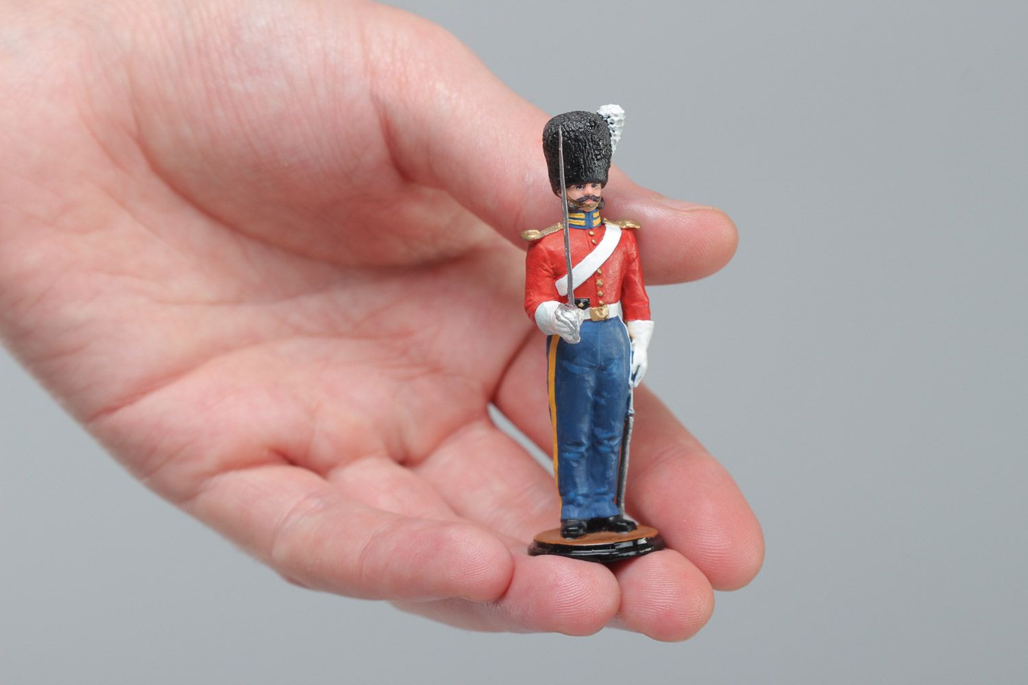 Handmade painted miniature tin figurine of soldier of Royal Scots Greys regiment photo 5