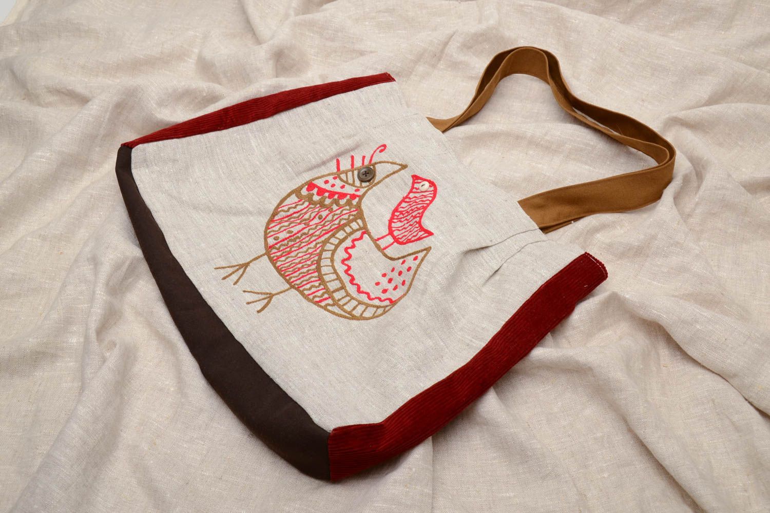 Handmade women's fabric bag photo 1