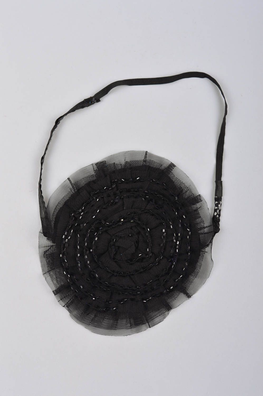 Handgemachter Schmuck Haarband mit Blume Haarschmuck schwarz Frauen Accessoire foto 2