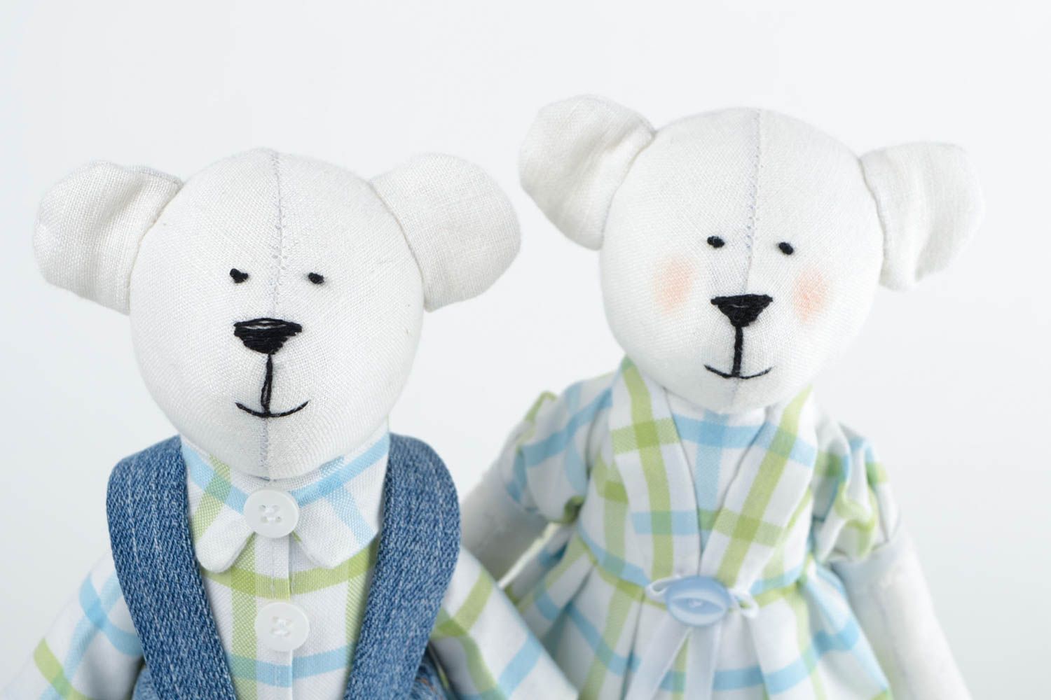 Handmade Kuscheltiere Bären Haus Dekor Geschenk für Kinder Set 2 Stück süß foto 3