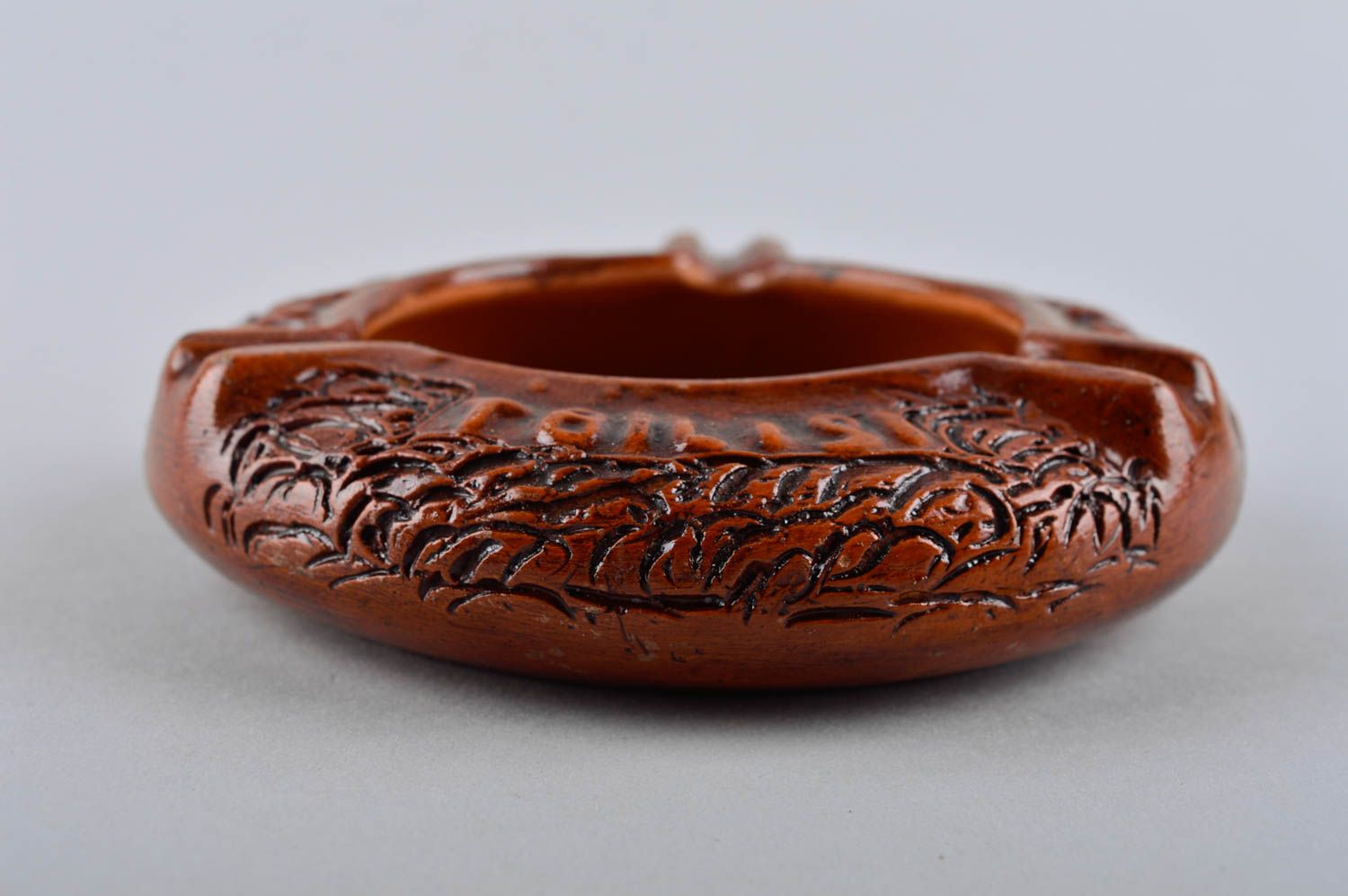 Cenicero artesanal de cerámica elemento decorativo regalo original para hombre foto 4