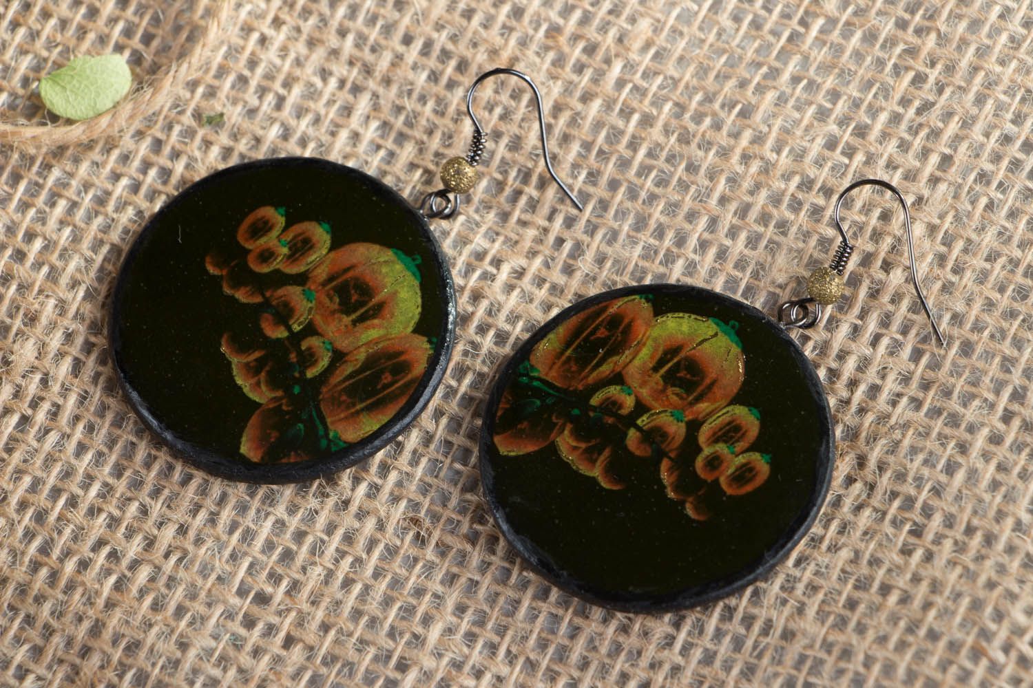 Polymer clay earrings Northern Lights photo 1