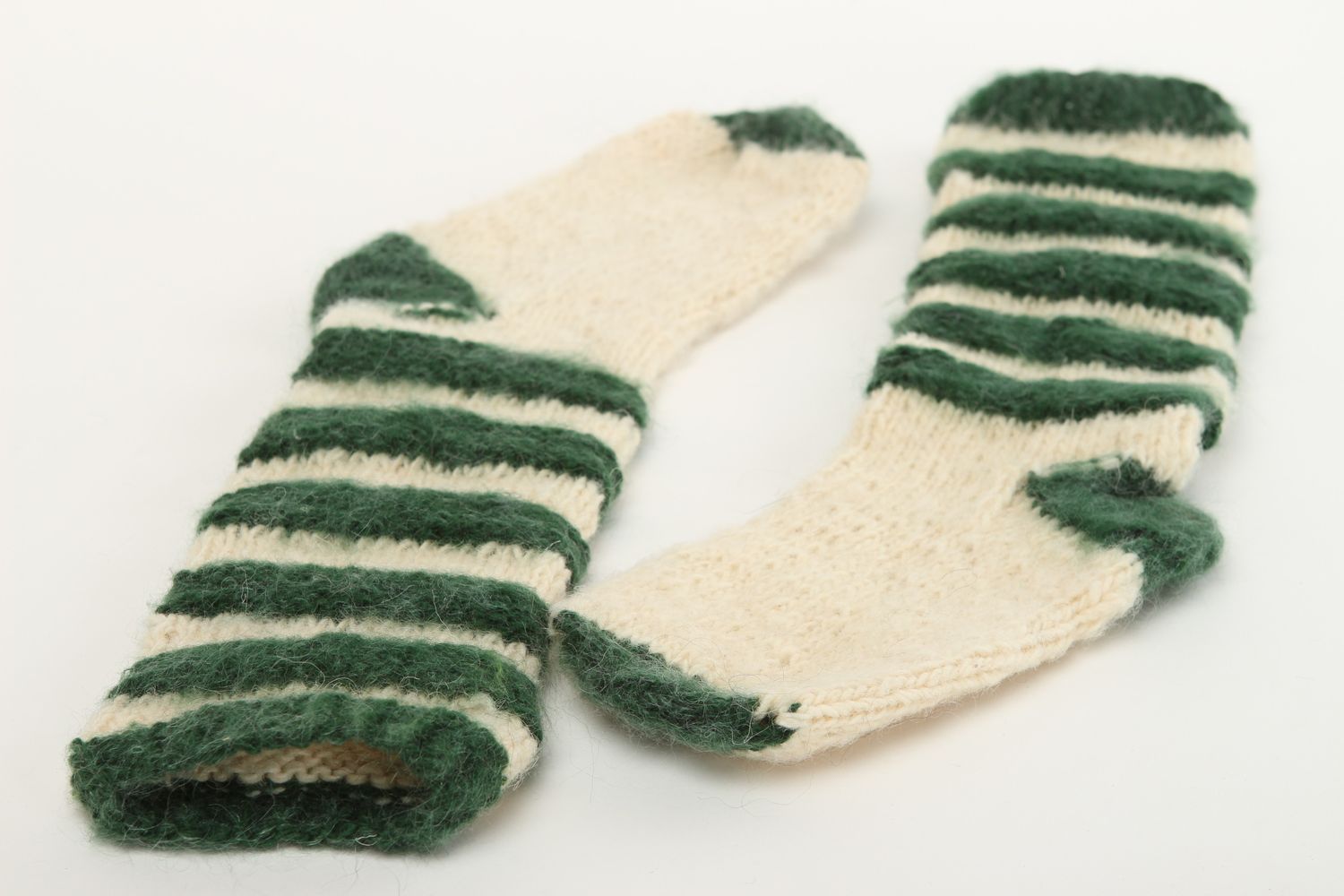 Calcetines tejidos de lana largos accesorio de mujer artesanal regalo original  foto 3