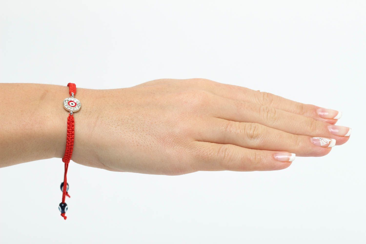 Bracelet en fils Bijou fait main strass design rouge fin Accessoire femme photo 5