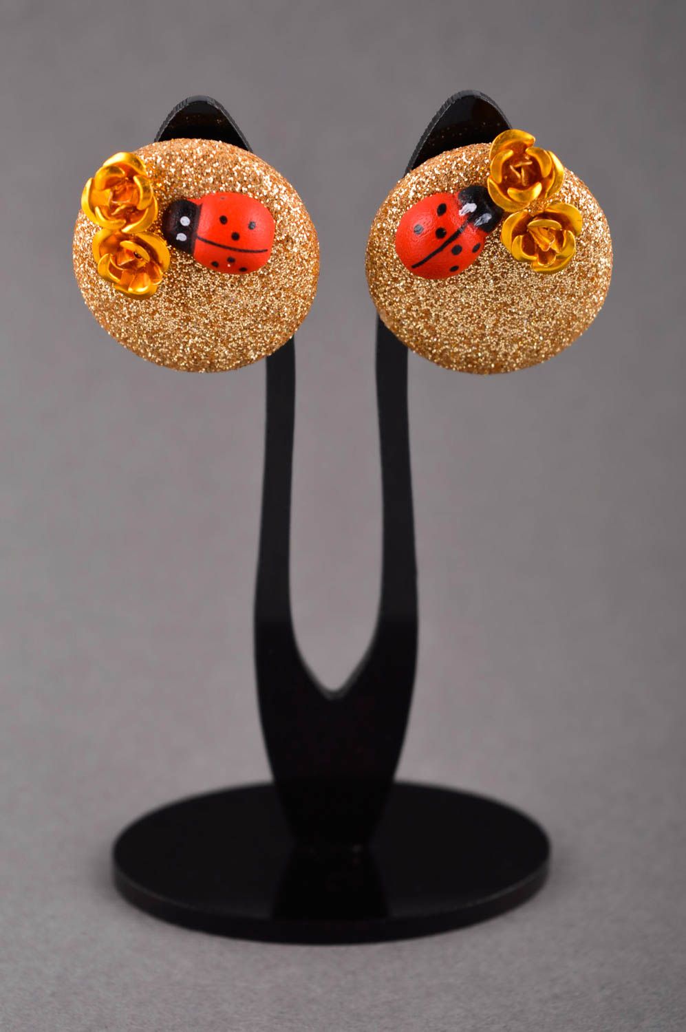 Ohrschmuck Frauen handmade Ohrringe runde Ohrstecker Schmuck Ohrringe elegant  foto 1