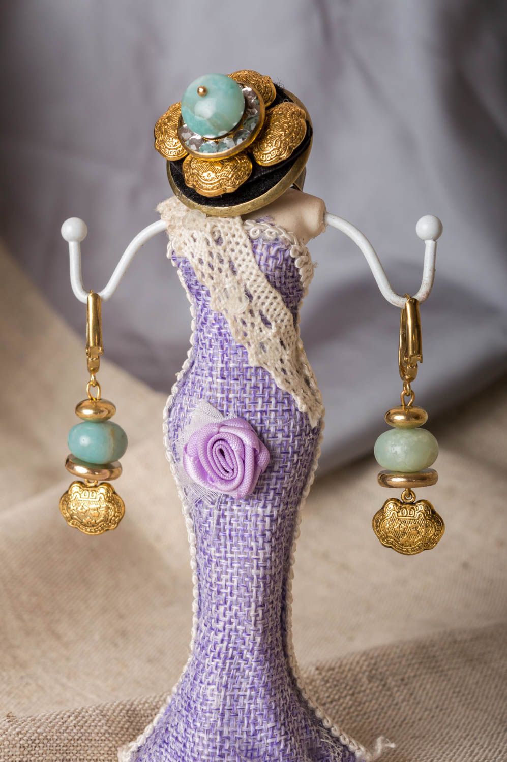 Handmade Schmuckset mit Jadeit Ohrringe und Ring Designer Accessoires elegant foto 1