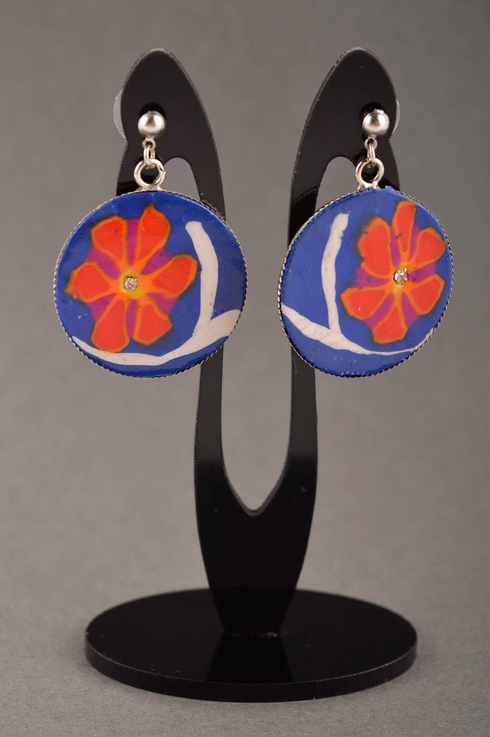 Handmade designer polymer earrings fashion jewelry long earrings with charms photo 1