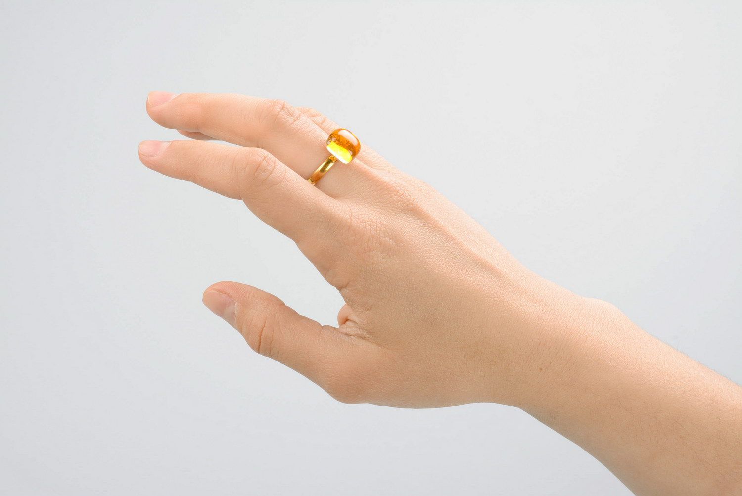 Handgemachter Ring aus Fusing Glas Sonne foto 3