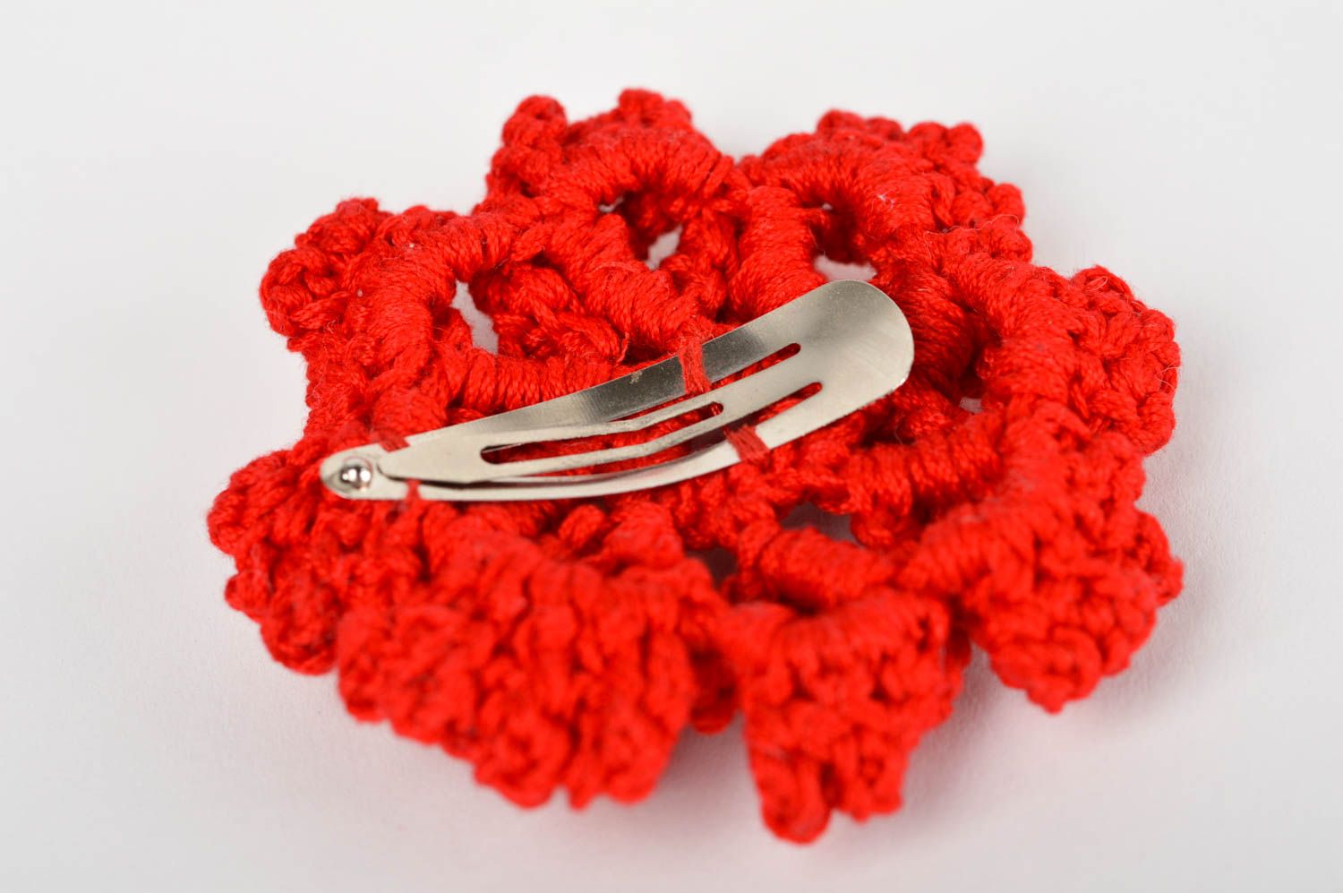 Handmade crocheted barrette children hair accessories flower hair clips photo 2