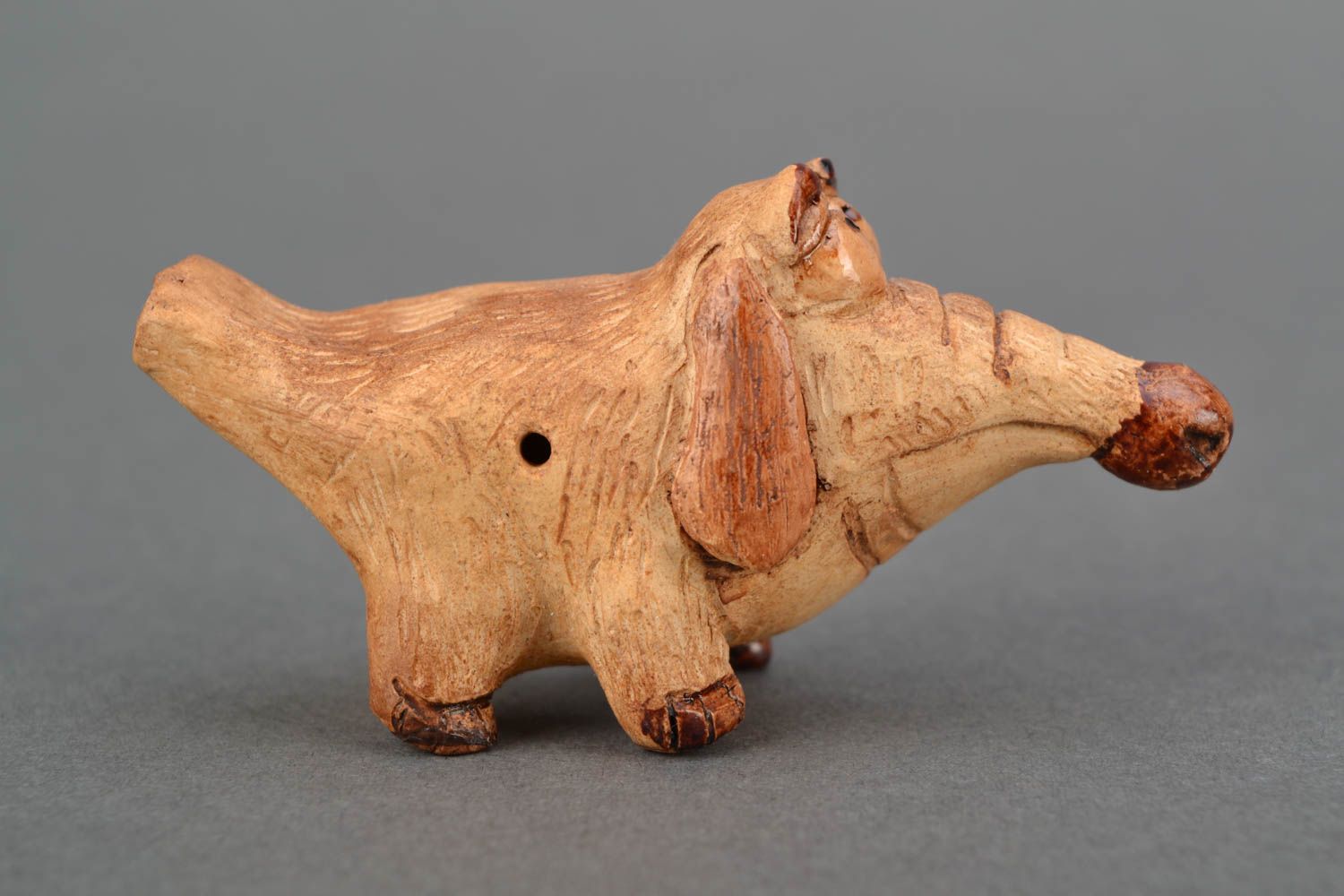 Ceramic whistle Badger-dog  photo 3