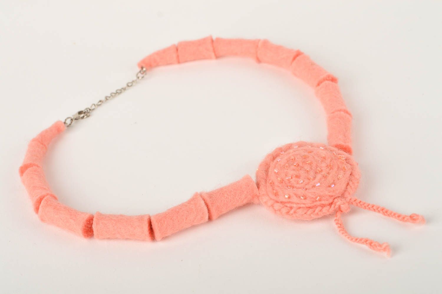 Handmade necklace designer woolen necklace for women gift ideas unusual jewelry photo 2
