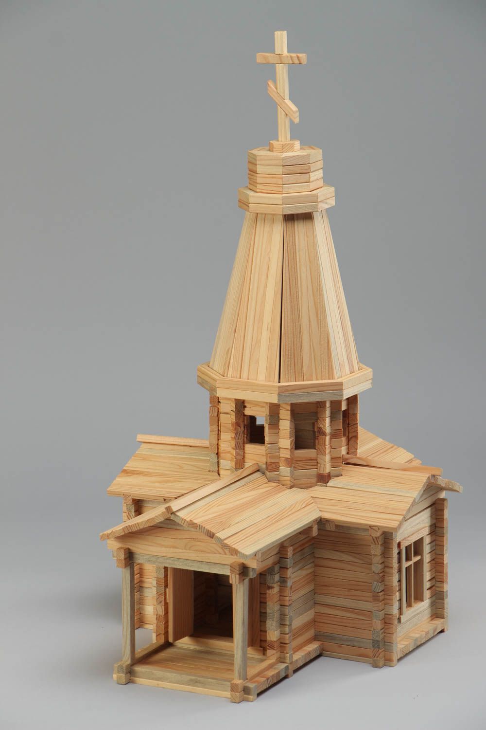 Деревянный конструктор часовня на 500 деталей ручной работы развивающая игрушка фото 2