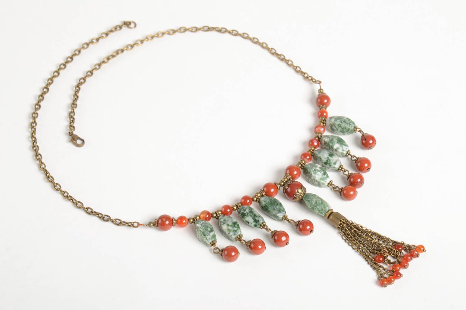 Handmade designer necklace unusual stylish necklace natural stone jewelry photo 5