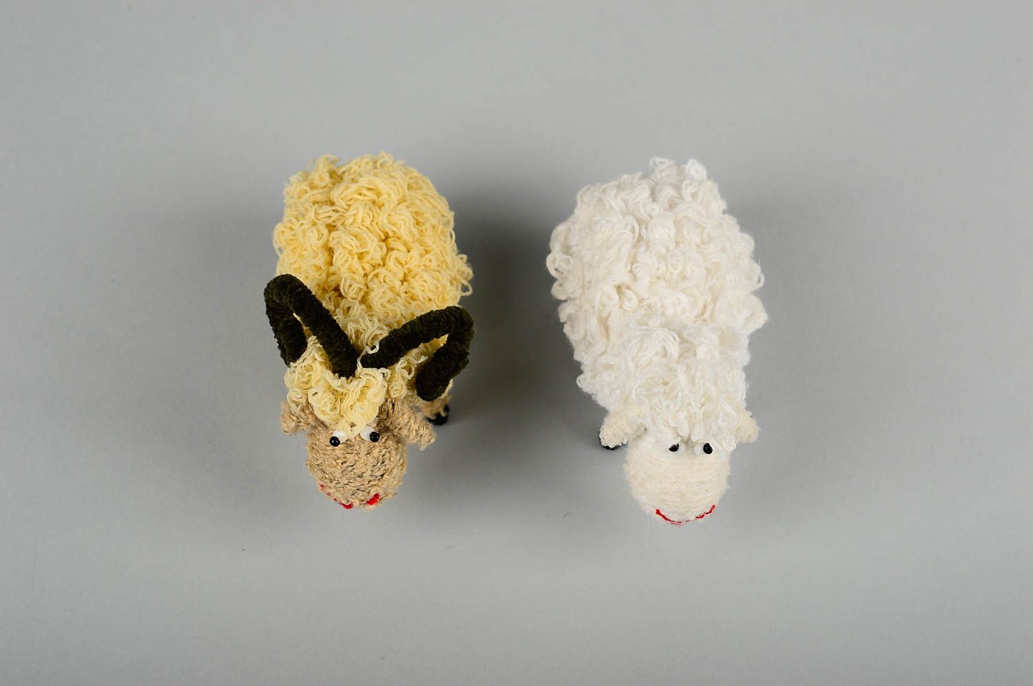 Игрушки ручной работы игрушки животные 2 шт игрушки из ниток овечка и барашек фото 4