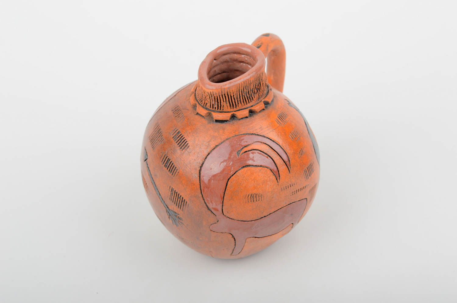 Jarro de cerámica hecho a mano pintado vasija de arcilla accesorio de cocina foto 4