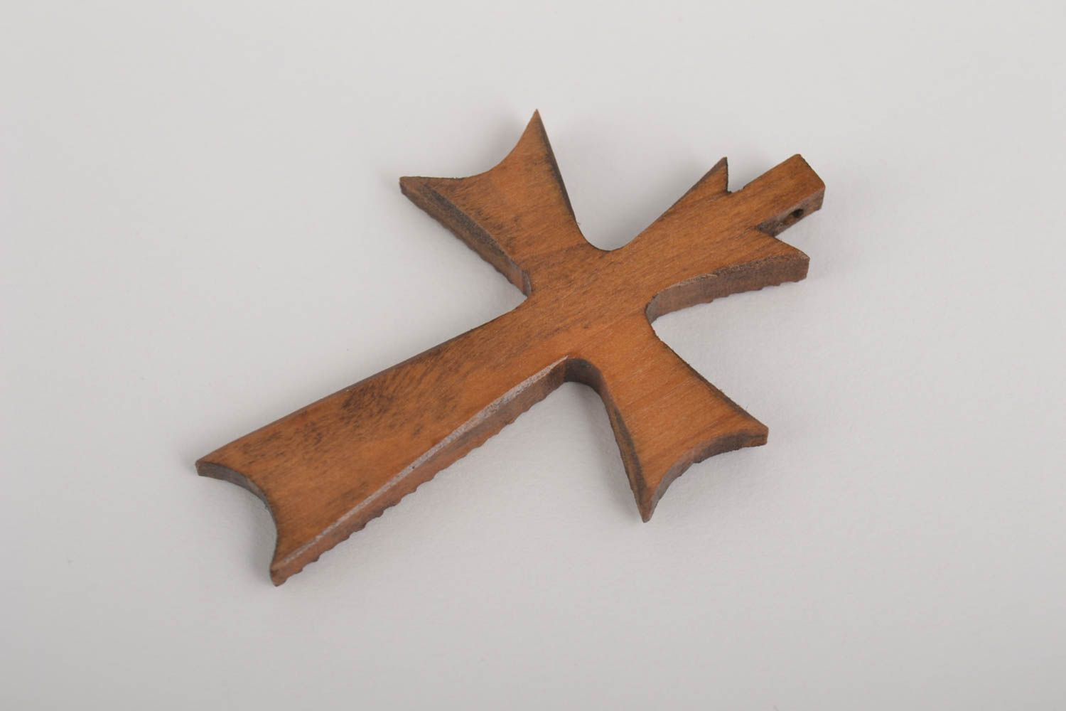 Croce di legno fatta a mano crocetta intagliata originale accessorio bello
 foto 2