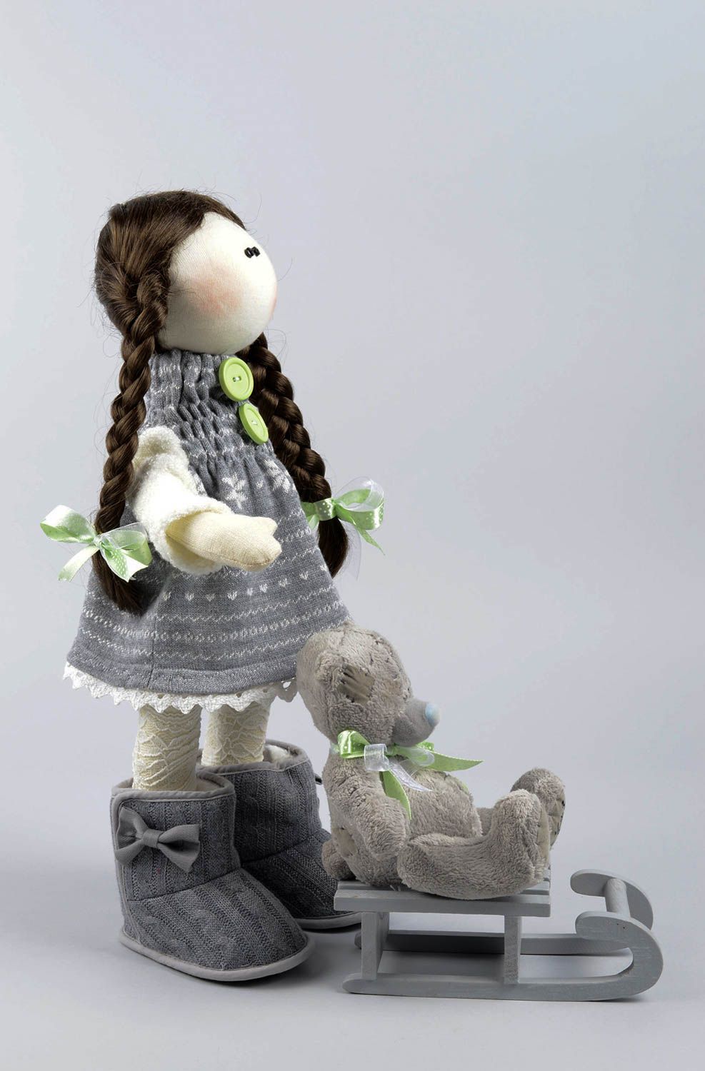 Кукла ручной работы кукла из ткани авторская в платье мягкая кукла красивая фото 3