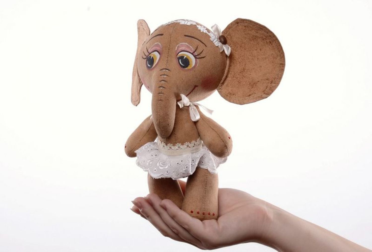 Bambola di peluche fatta a mano Elefantino Animali di peluche per bambini foto 3