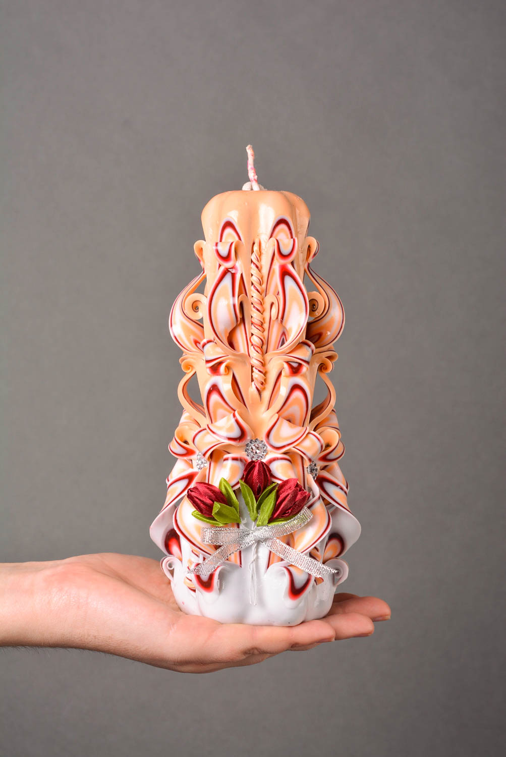 Carved candle handmade designer candle housewarming present decorative use only photo 3