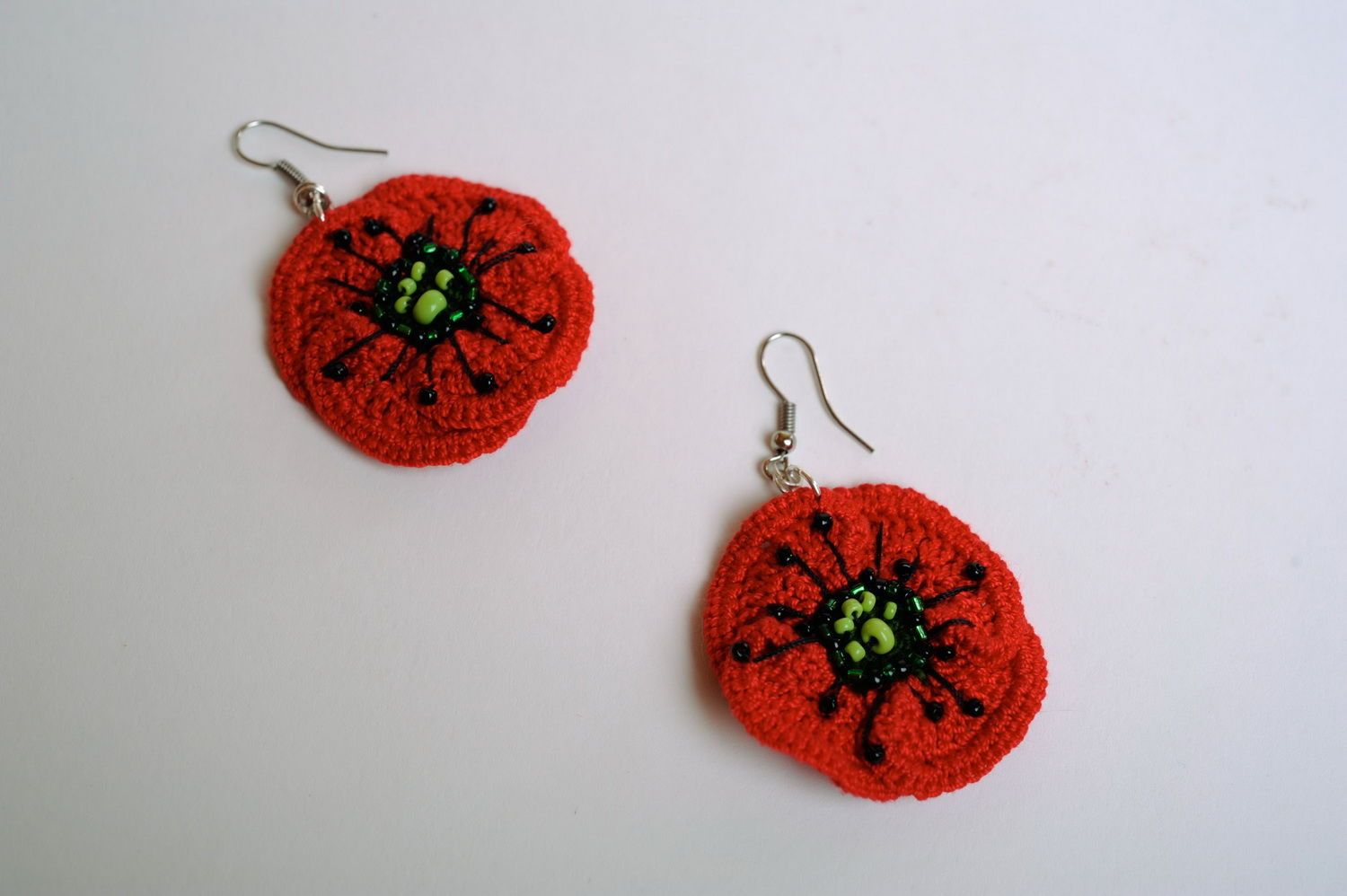 Acrylic earrings Poppies photo 2